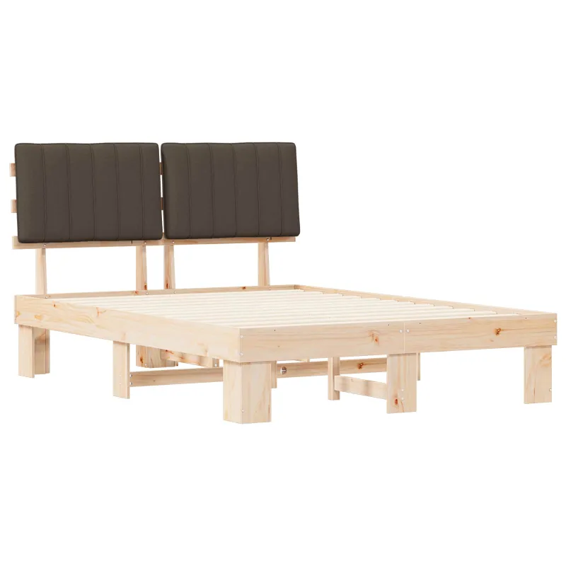 Lovo rėmas su apmuštu galvūgaliu Taupe 135 x 190 cm