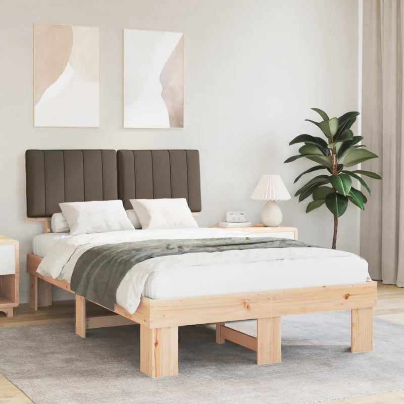 Lovo rėmas su apmuštu galvūgaliu Taupe 120 x 190 cm