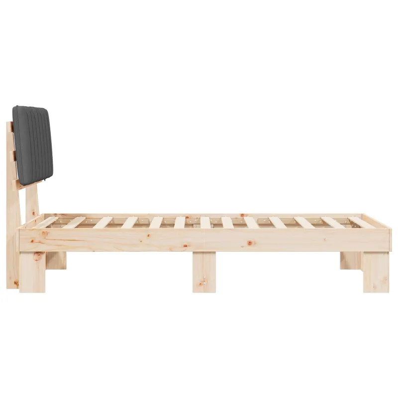 Lovo rėmas su apmuštu galvūgaliu Tamsiai pilka 90 x 200 cm