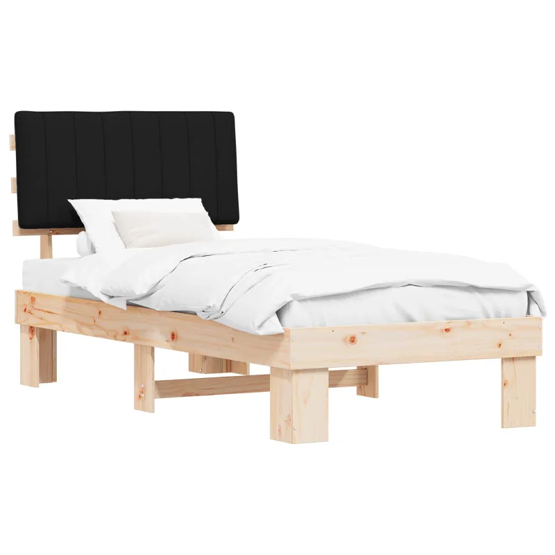 Lovo rėmas su apmuštu galvūgaliu Juoda 90 x 200 cm