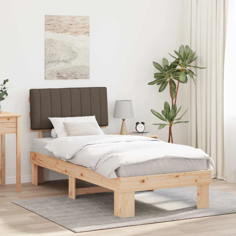 Lovo rėmas su apmuštu galvūgaliu Taupe 90 x 200 cm