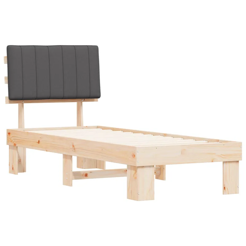 Lovo rėmas su apmuštu galvūgaliu Tamsiai pilka 80 x 200 cm