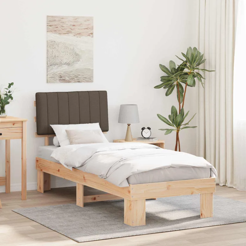Lovo rėmas su apmuštu galvūgaliu Taupe 80 x 200 cm