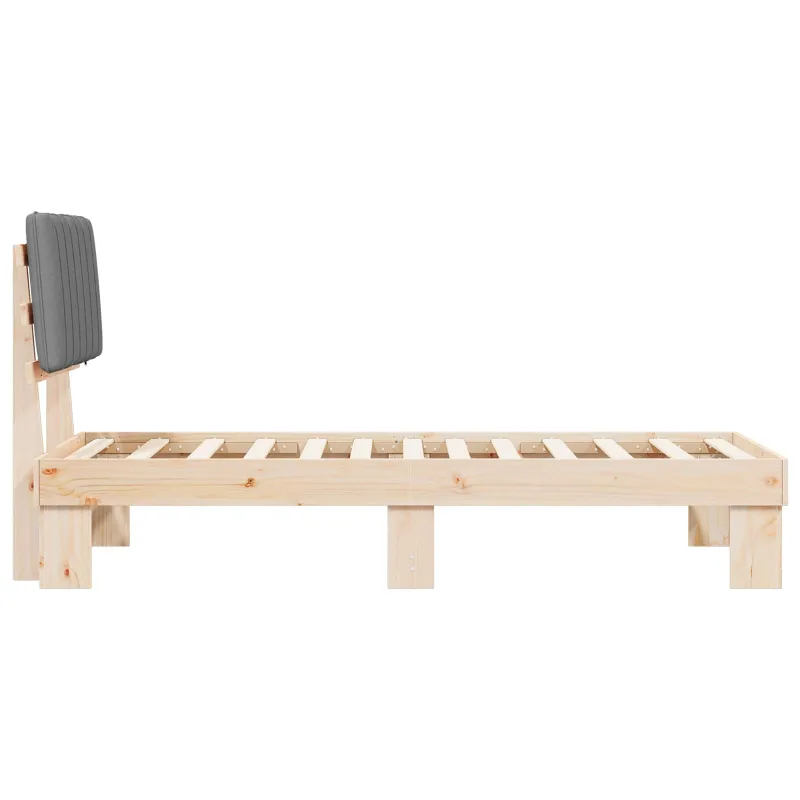 Lovo rėmas su apmuštu galvūgaliu Šviesiai pilka 75 x 190 cm