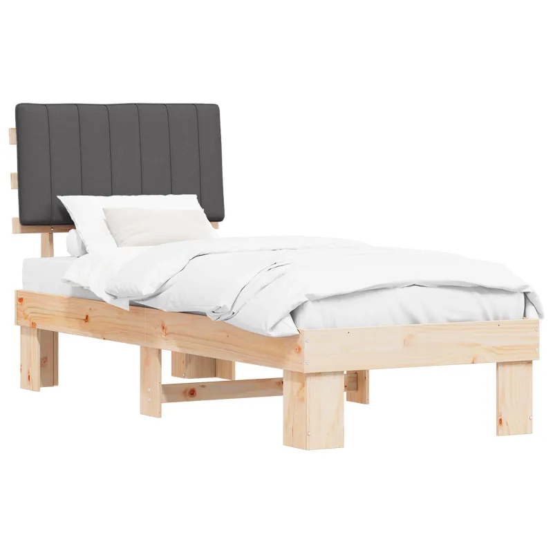 Lovo rėmas su apmuštu galvūgaliu Tamsiai pilka 75 x 190 cm