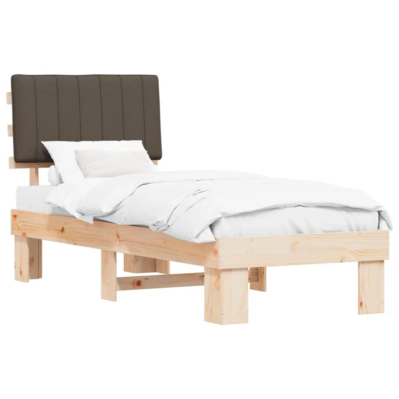 Lovo rėmas su apmuštu galvūgaliu Taupe 75 x 190 cm