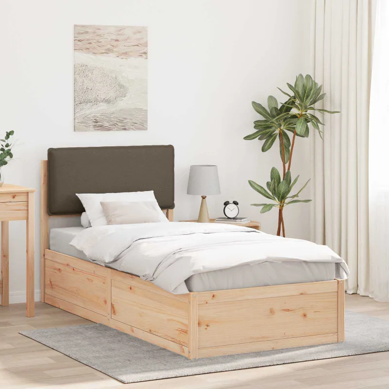 Lovo rėmas su apmuštu galvūgaliu Taupe 90 x 200 cm