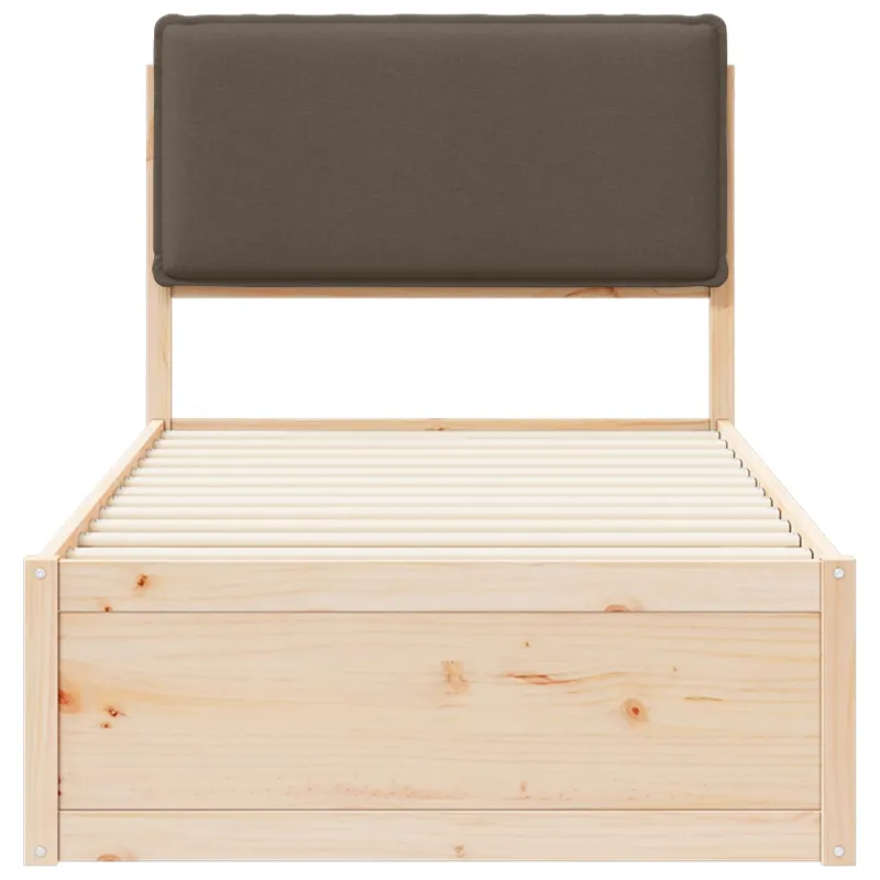Lovo rėmas su apmuštu galvūgaliu Taupe 90 x 200 cm