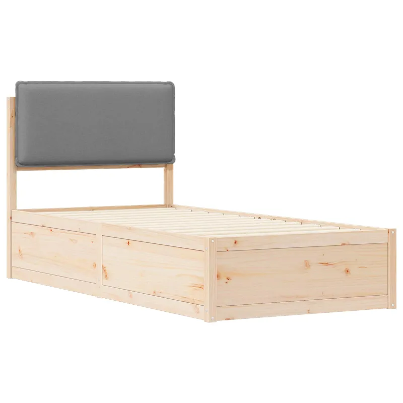 Lovo rėmas su apmuštu galvūgaliu Šviesiai pilka 80 x 200 cm