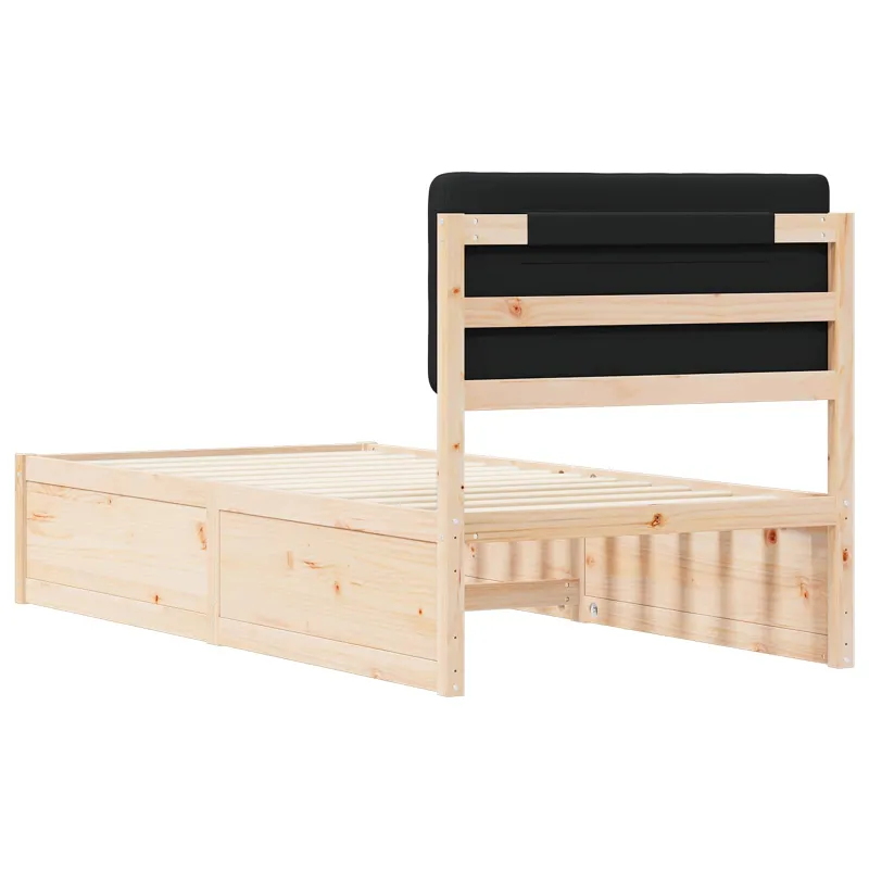 Lovo rėmas su apmuštu galvūgaliu Juoda 90 x 200 cm