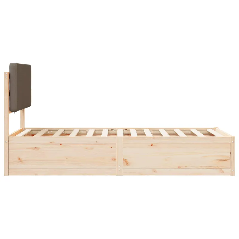 Lovo rėmas su apmuštu galvūgaliu Taupe 80 x 200 cm