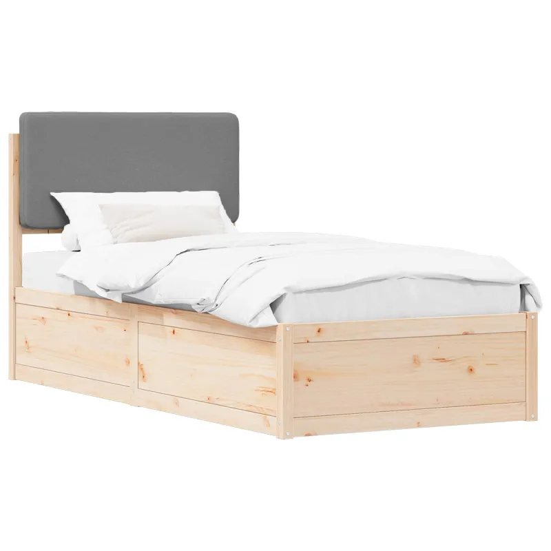 Lovo rėmas su apmuštu galvūgaliu Šviesiai pilka 90 x 190 cm