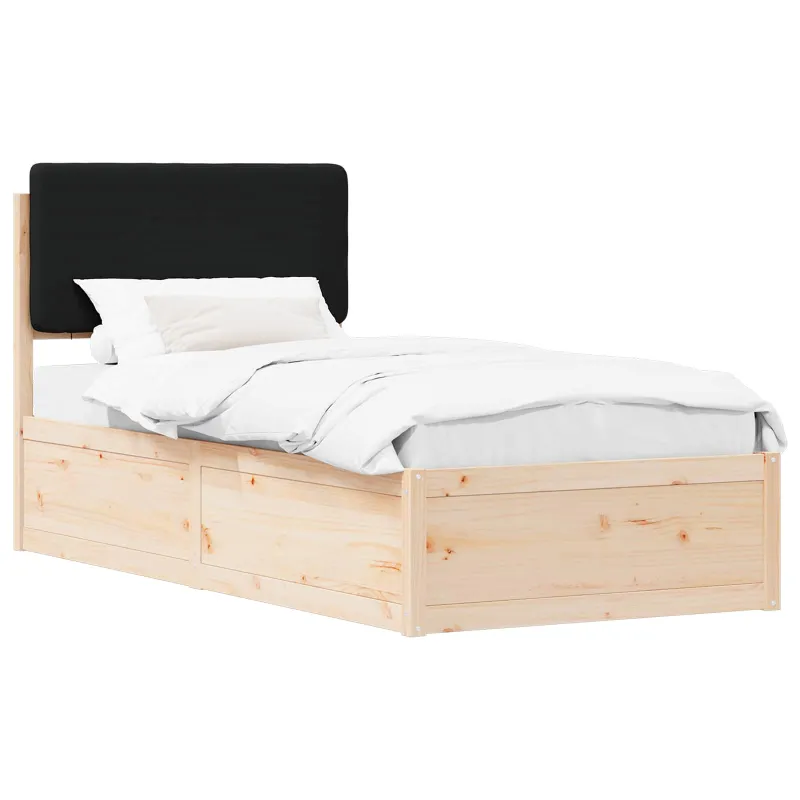 Lovo rėmas su apmuštu galvūgaliu Juoda 90 x 190 cm