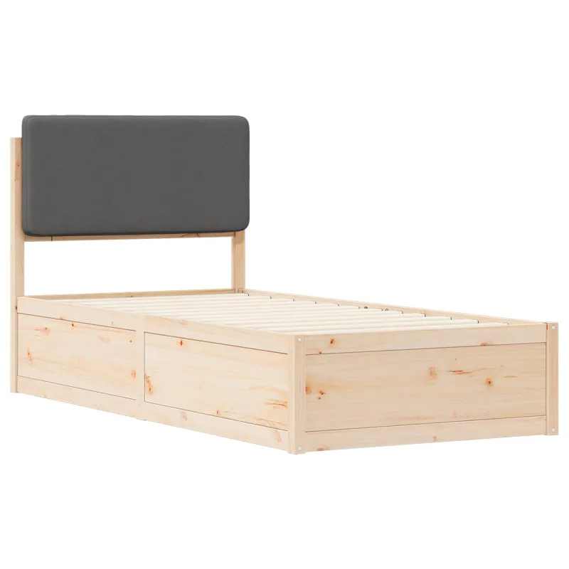 Lovo rėmas su apmuštu galvūgaliu Tamsiai pilka 75 x 190 cm