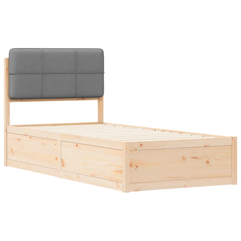 Lovo rėmas su apmuštu galvūgaliu Šviesiai pilka 90 x 200 cm