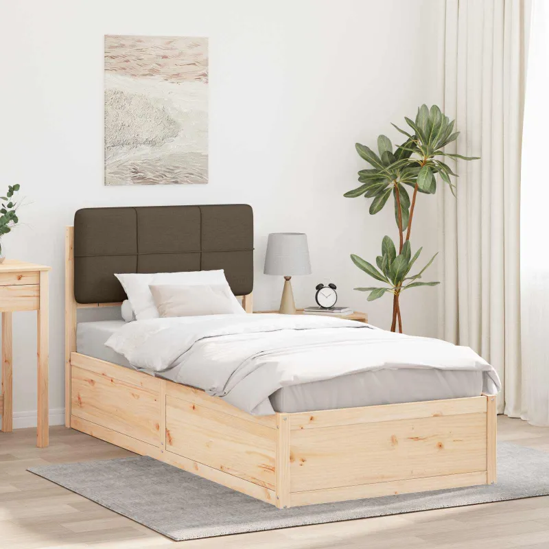 Lovo rėmas su apmuštu galvūgaliu Taupe 80 x 200 cm