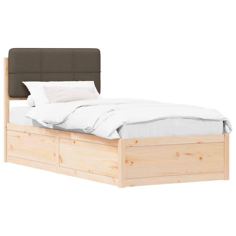 Lovo rėmas su apmuštu galvūgaliu Taupe 80 x 200 cm