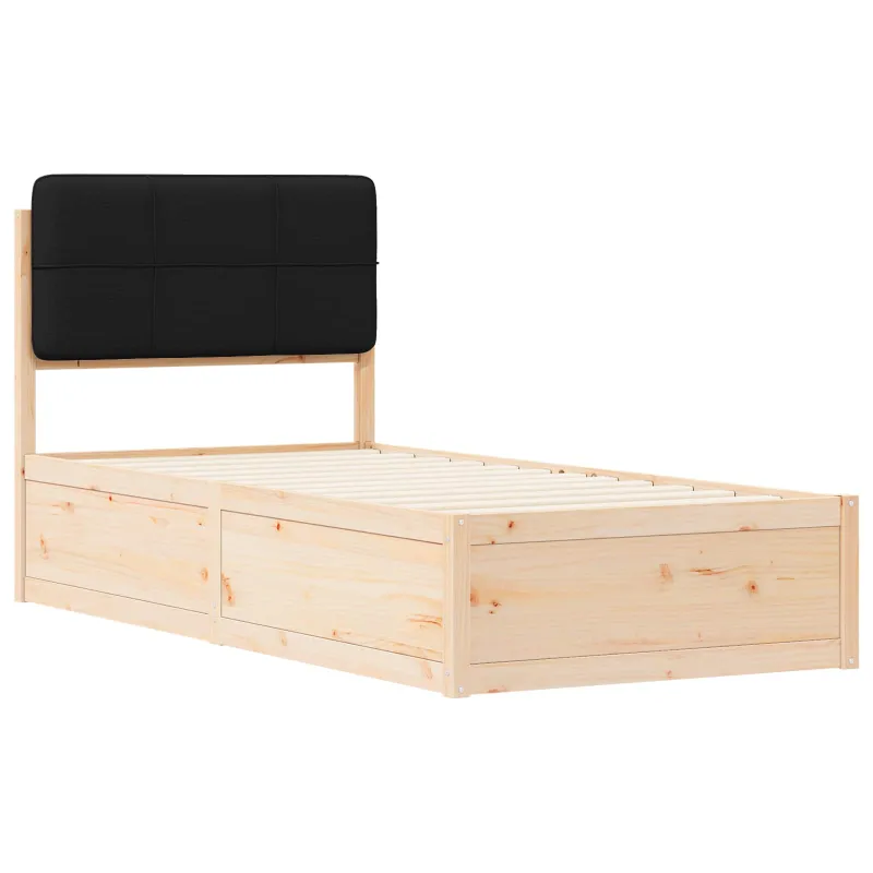 Lovo rėmas su apmuštu galvūgaliu Juoda 75 x 190 cm