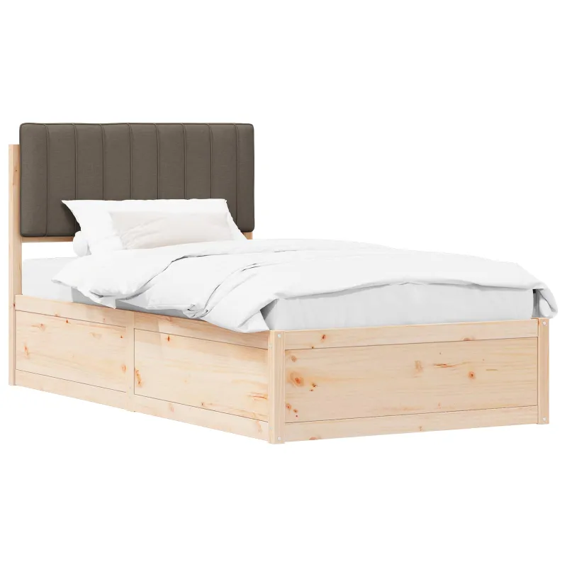 Lovo rėmas su apmuštu galvūgaliu Taupe 100 x 200 cm