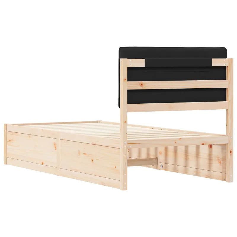 Lovo rėmas su apmuštu galvūgaliu Juoda 90 x 200 cm