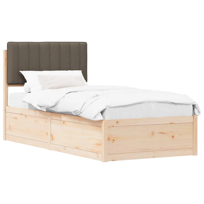 Lovo rėmas su apmuštu galvūgaliu Taupe 90 x 200 cm