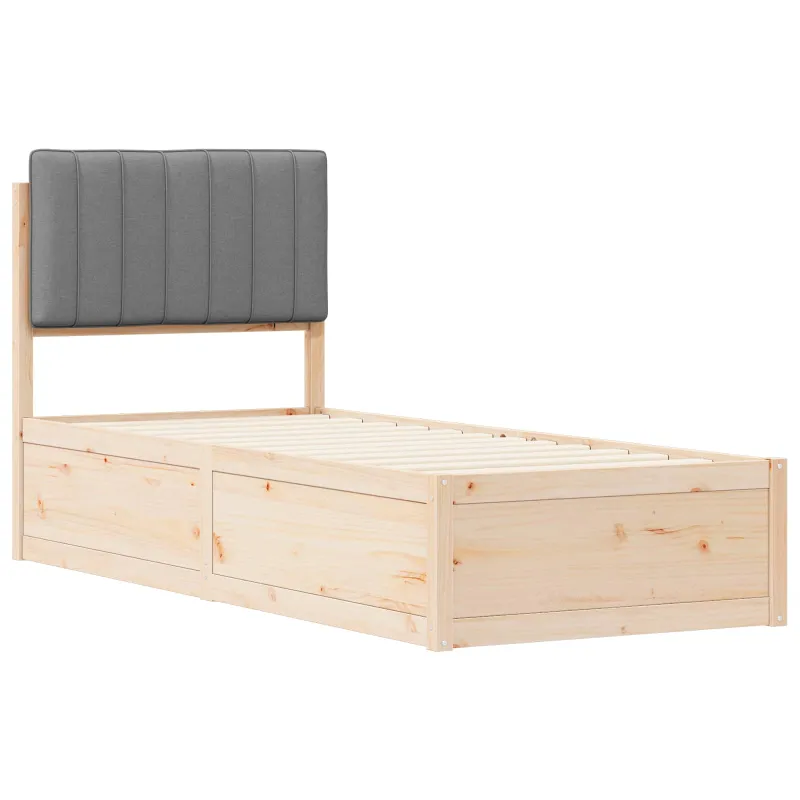 Lovo rėmas su apmuštu galvūgaliu Šviesiai pilka 80 x 200 cm