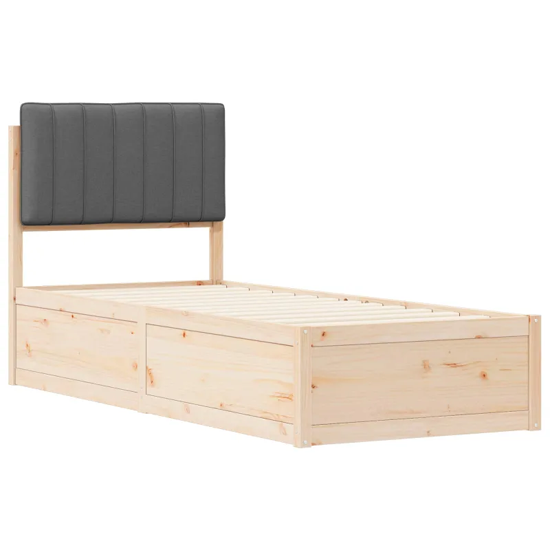 Lovo rėmas su apmuštu galvūgaliu Tamsiai pilka 80 x 200 cm