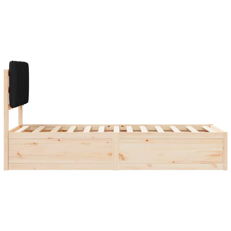 Lovo rėmas su apmuštu galvūgaliu Juoda 80 x 200 cm