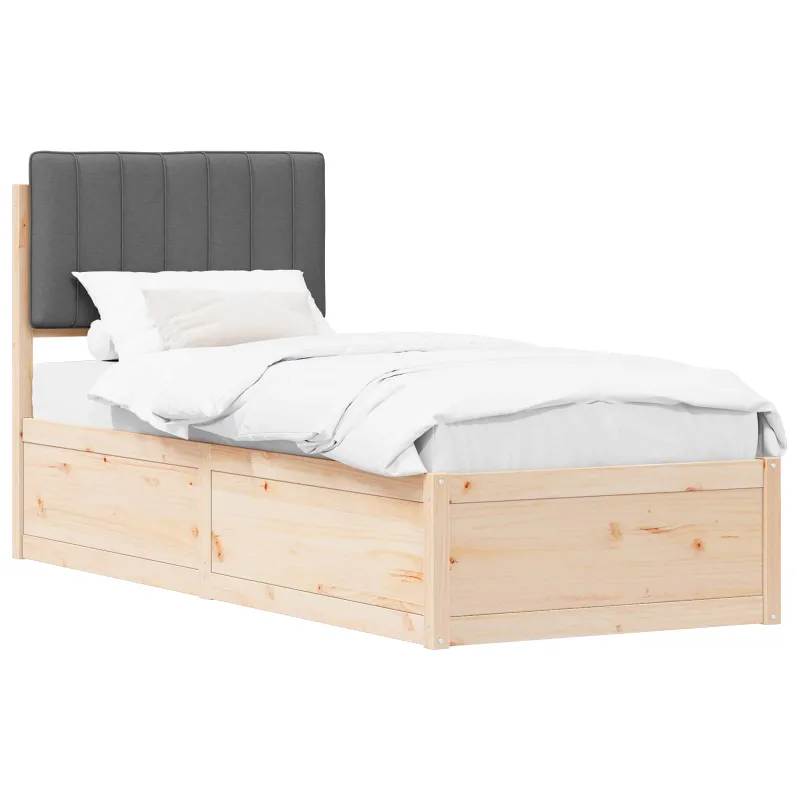 Lovo rėmas su apmuštu galvūgaliu Tamsiai pilka 75 x 190 cm