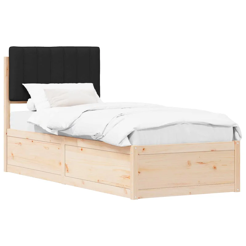 Lovo rėmas su apmuštu galvūgaliu Juoda 75 x 190 cm