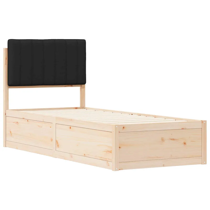 Lovo rėmas su apmuštu galvūgaliu Juoda 75 x 190 cm