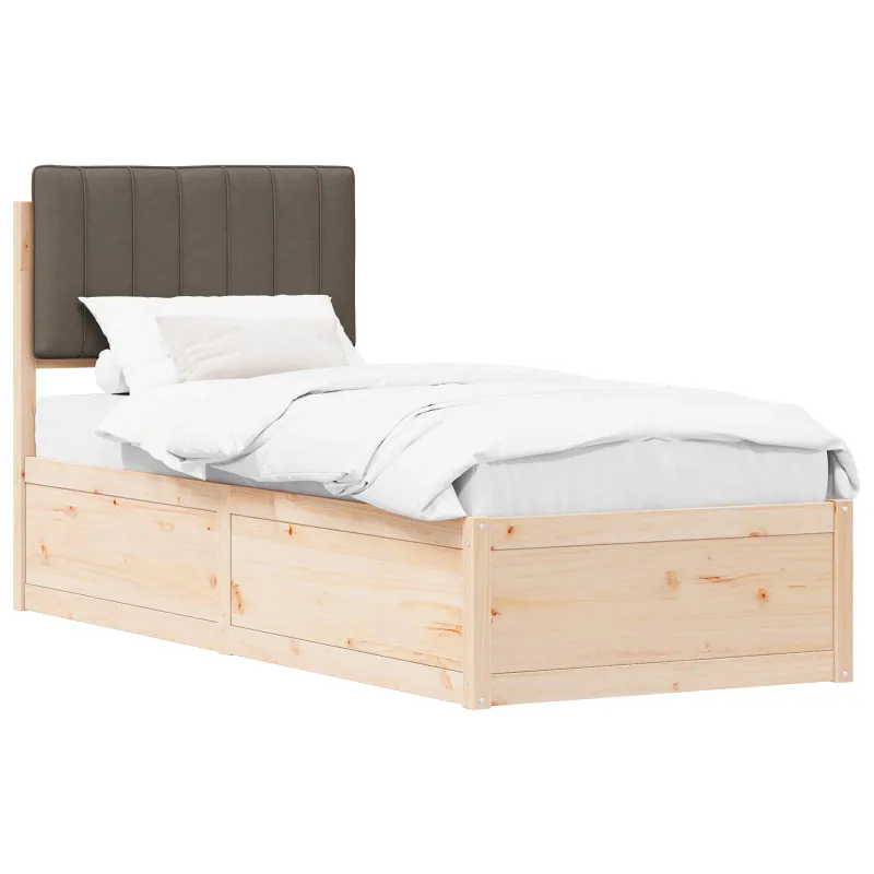 Lovo rėmas su apmuštu galvūgaliu Taupe 75 x 190 cm