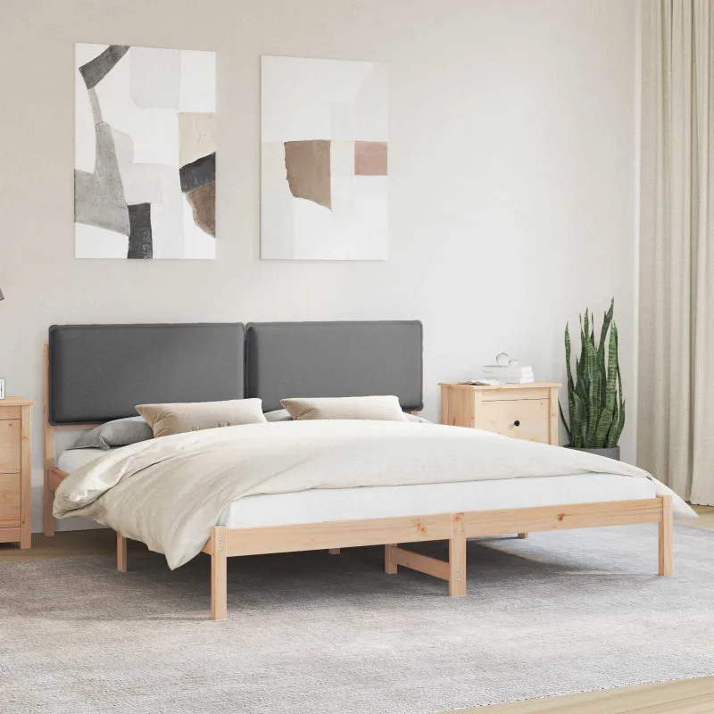 Lovo rėmas su apmuštu galvūgaliu Tamsiai pilka 180 x 200 cm