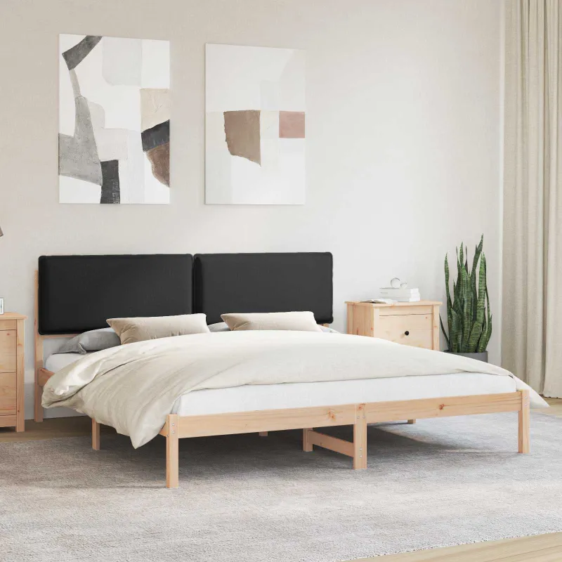 Lovo rėmas su apmuštu galvūgaliu Juodas 180 x 200 cm