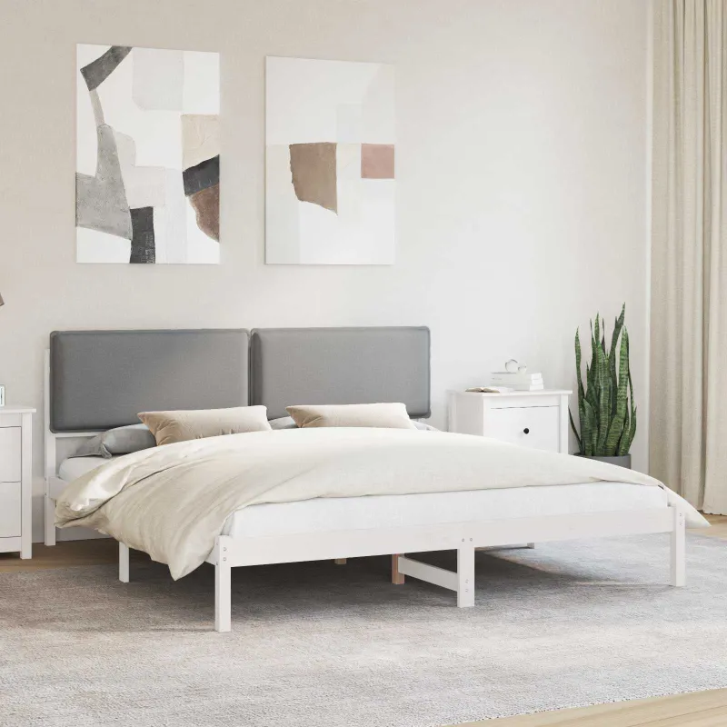 Lovo rėmas su apmuštu galvūgaliu Šviesiai pilka 180 x 200 cm