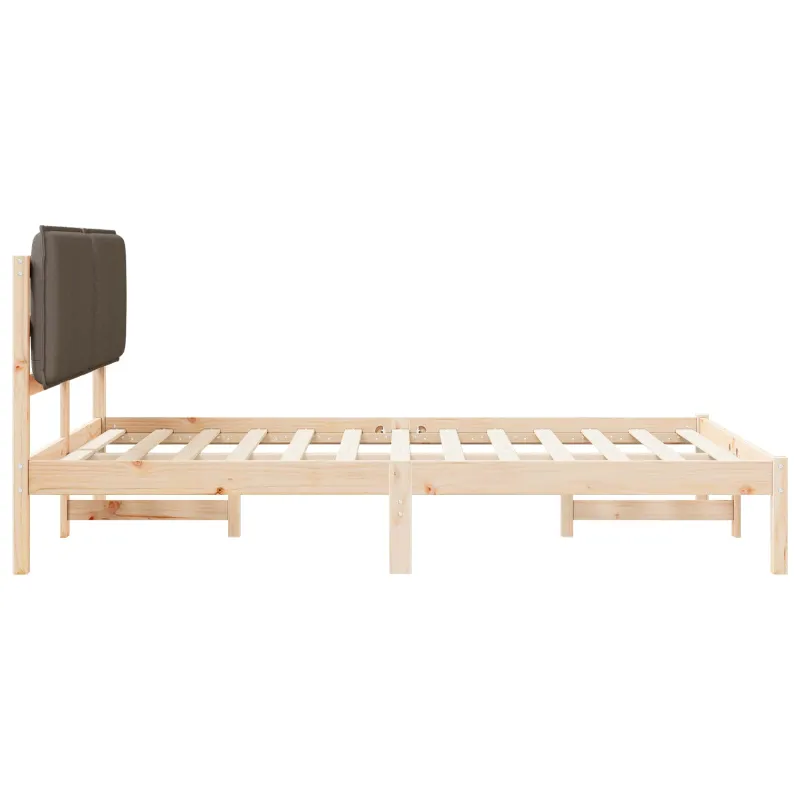 Lovo rėmas su apmuštu galvūgaliu Taupe 120 x 200 cm