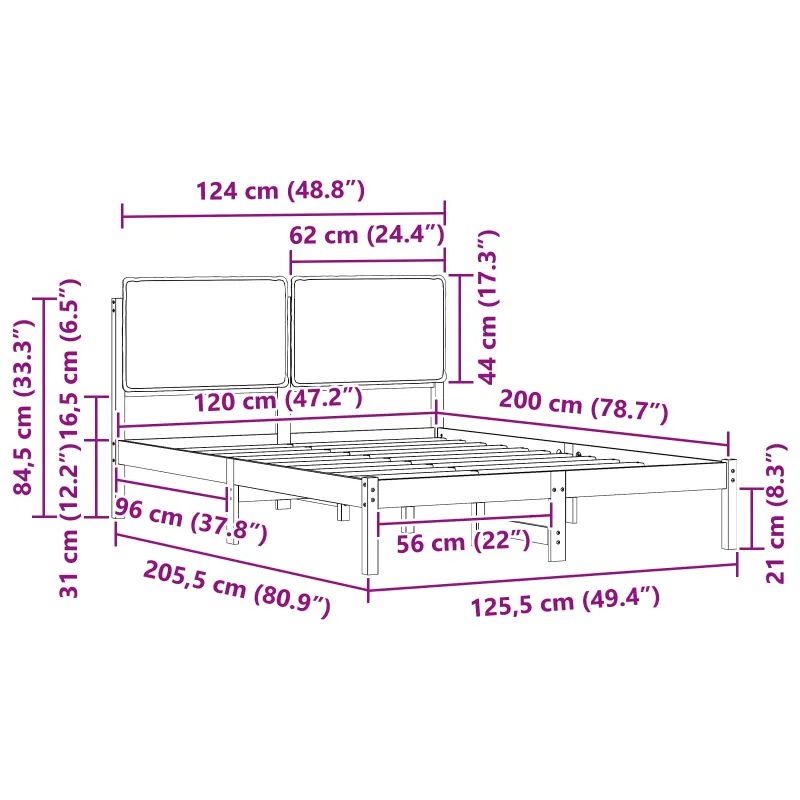 Lovo rėmas su apmuštu galvūgaliu Šviesiai pilka 120 x 200 cm