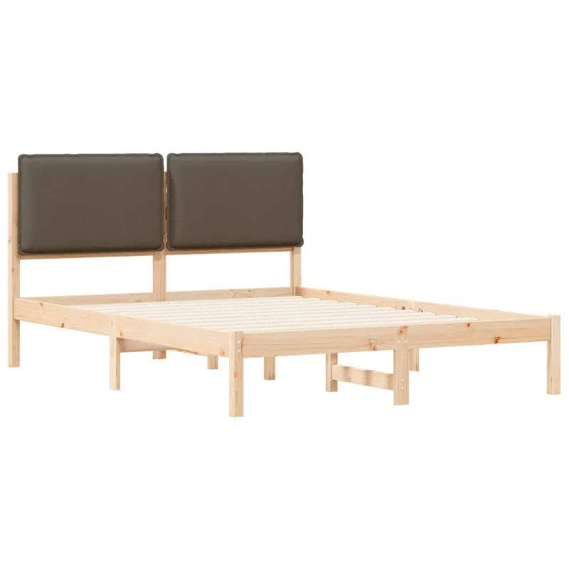 Lovo rėmas su apmuštu galvūgaliu Taupe 135 x 190 cm
