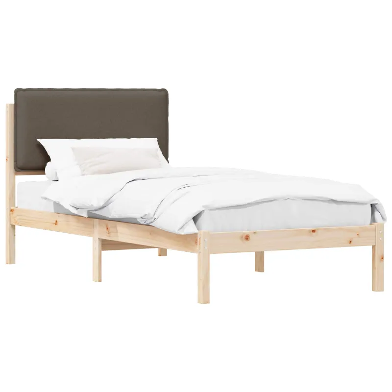 Lovo rėmas su apmuštu galvūgaliu Taupe 90 x 200 cm