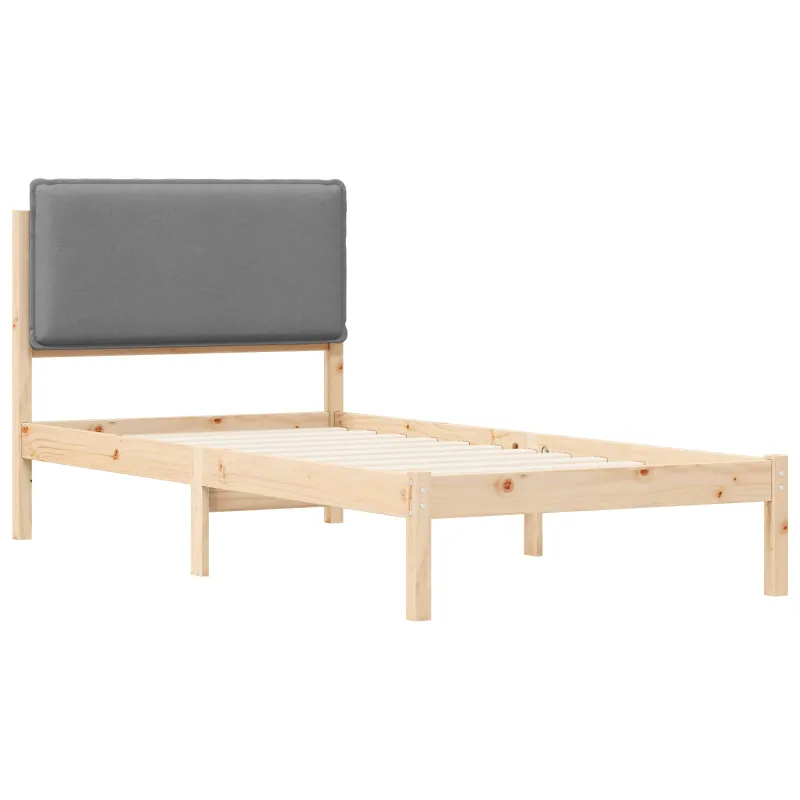 Lovo rėmas su apmuštu galvūgaliu Šviesiai pilka 75 x 190 cm
