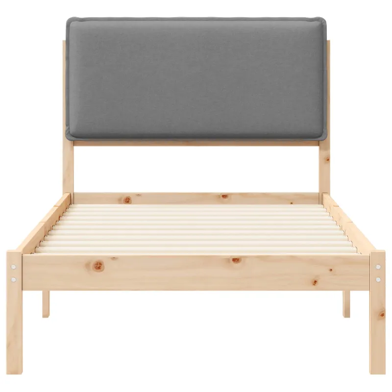 Lovo rėmas su apmuštu galvūgaliu Šviesiai pilka 75 x 190 cm