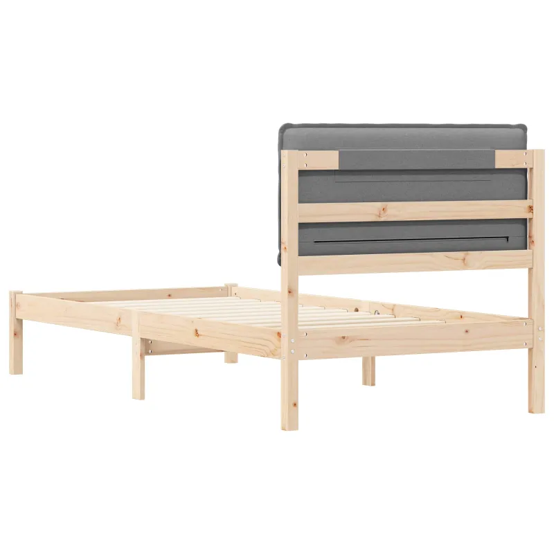 Lovo rėmas su apmuštu galvūgaliu Šviesiai pilka 75 x 190 cm