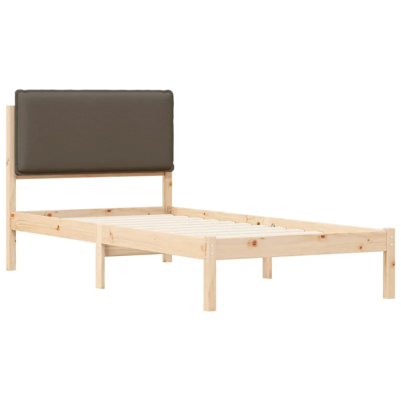 Lovo rėmas su apmuštu galvūgaliu Taupe 75 x 190 cm