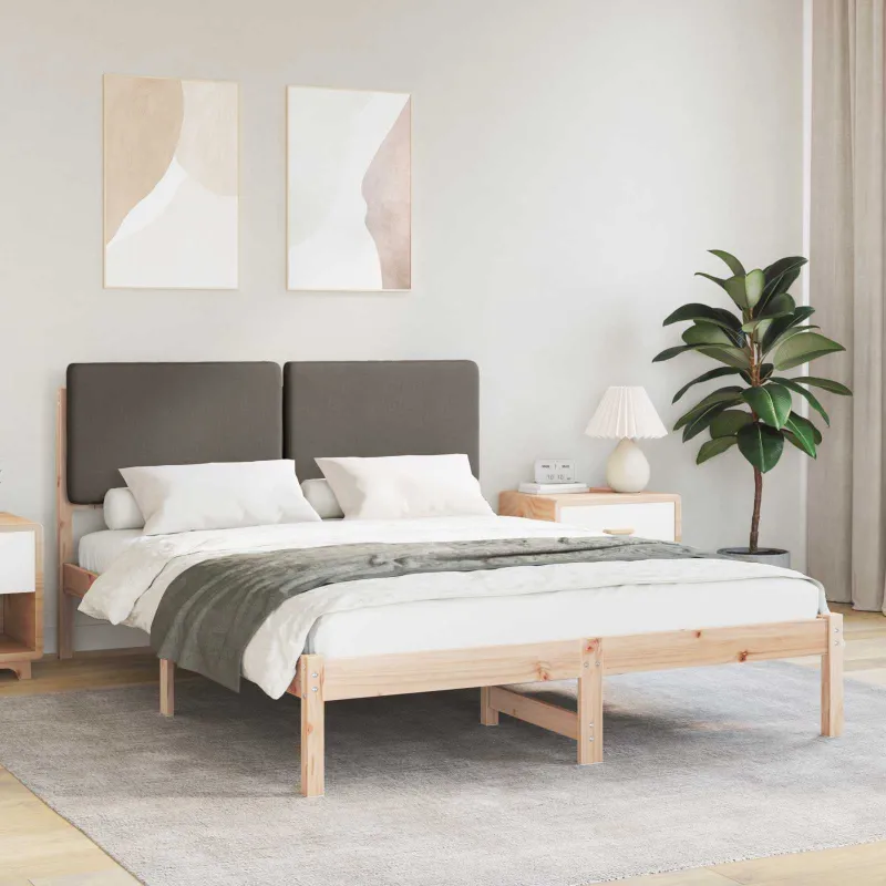 Lovo rėmas su apmuštu galvūgaliu Taupe 160 x 200 cm