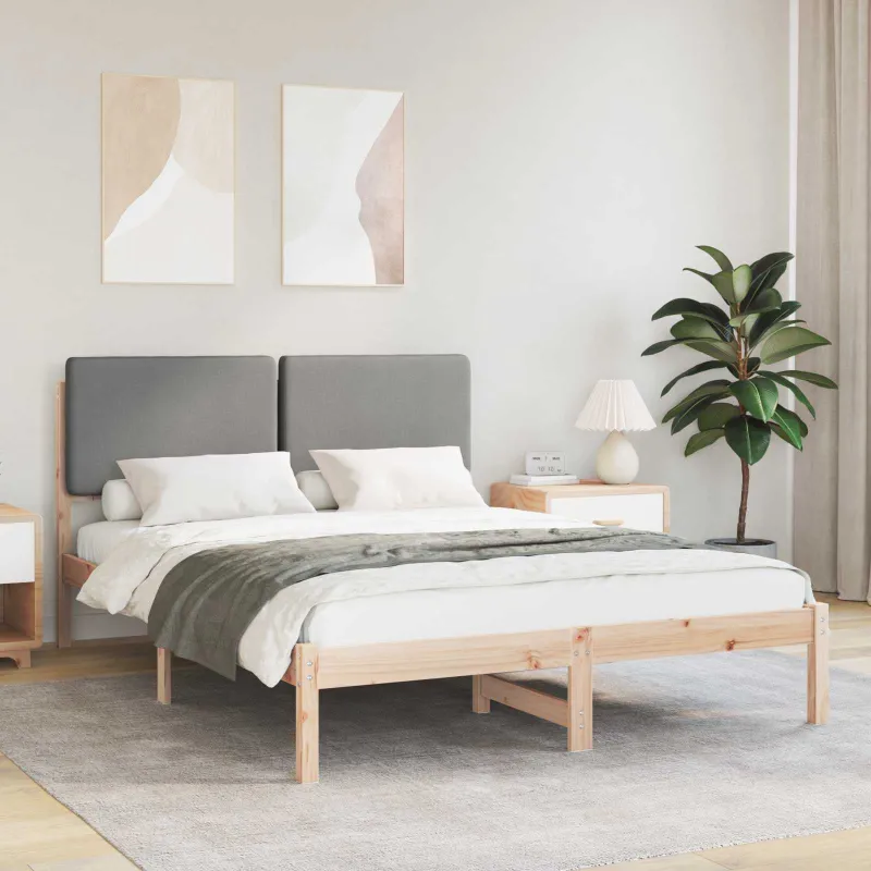 Lovo rėmas su apmuštu galvūgaliu Šviesiai pilka 150 x 200 cm
