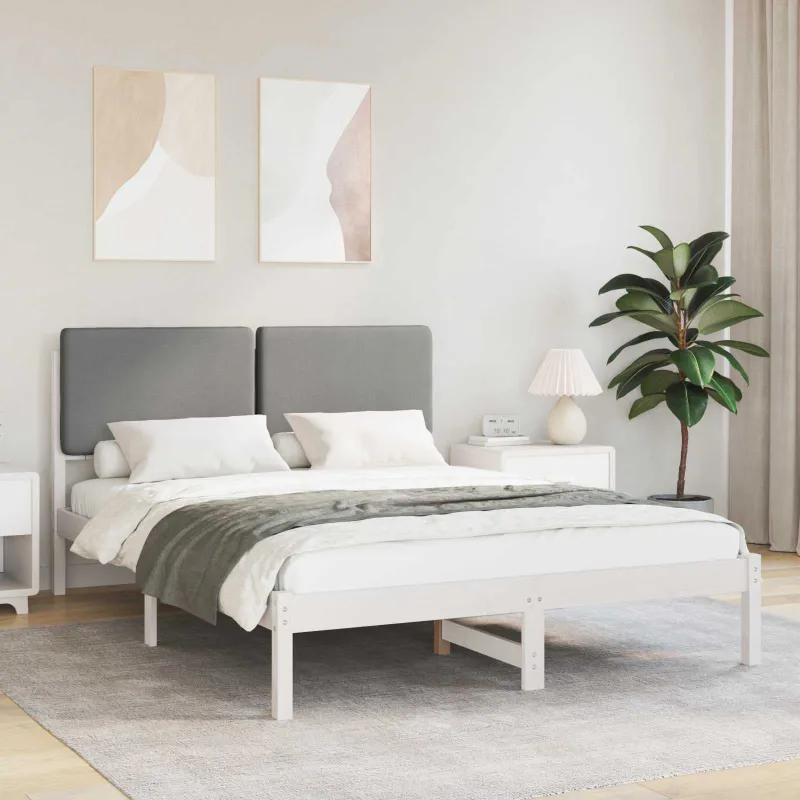 Lovo rėmas su apmuštu galvūgaliu Šviesiai pilka 140 x 200 cm