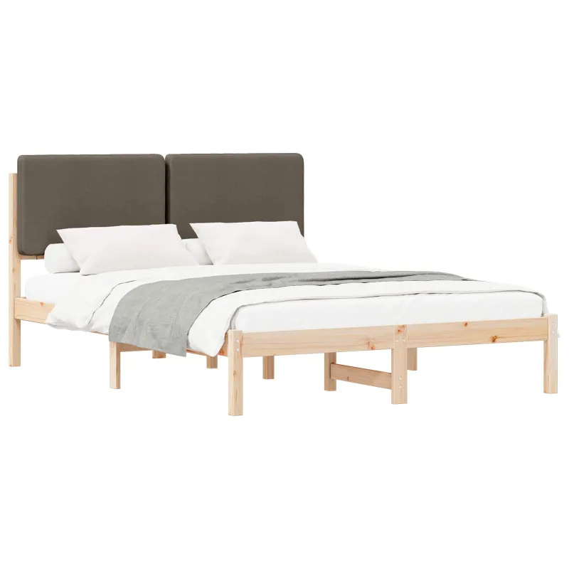 Lovo rėmas su apmuštu galvūgaliu Taupe 140 x 190 cm