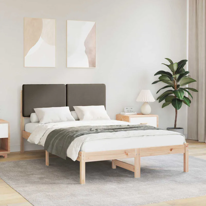 Lovo rėmas su apmuštu galvūgaliu Taupe 135 x 190 cm