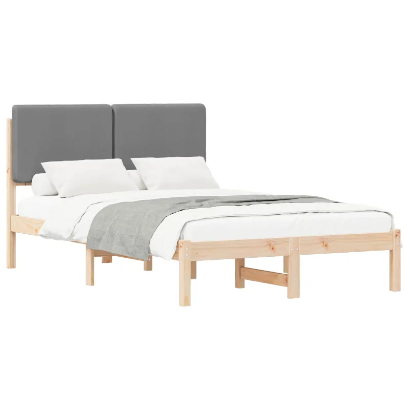 Lovo rėmas su apmuštu galvūgaliu Šviesiai pilka 120 x 190 cm
