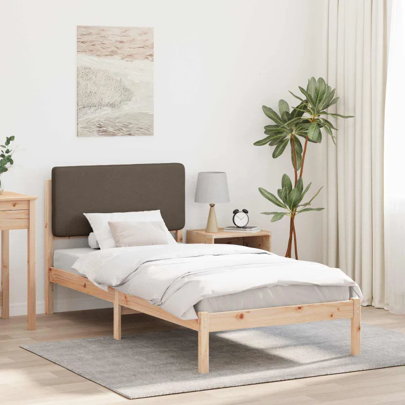 Lovo rėmas su apmuštu galvūgaliu Taupe 90 x 200 cm